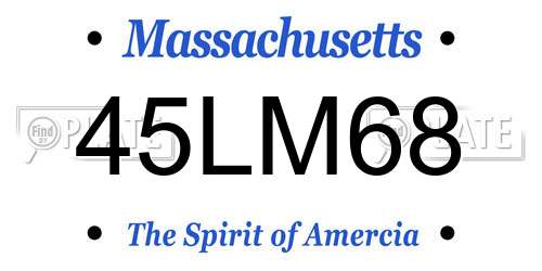 45LM68 Massachusetts License Plate