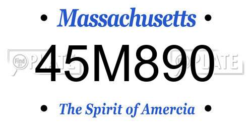 45M890 Massachusetts License Plate