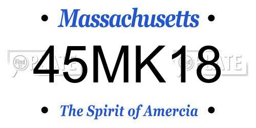 45MK18 Massachusetts License Plate