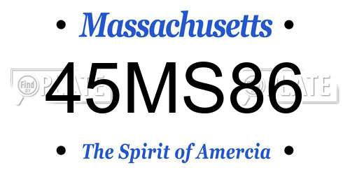 45MS86 Massachusetts License Plate