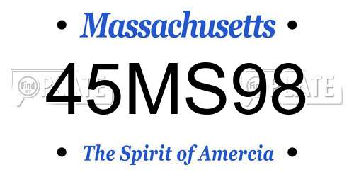 45MS98 Massachusetts License Plate