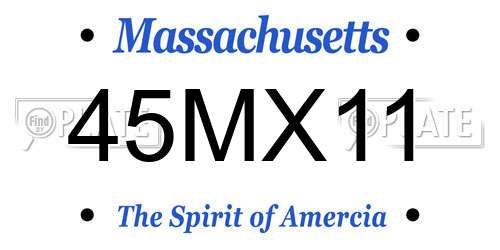 45MX11 Massachusetts License Plate