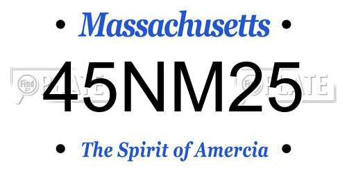 45NM25 Massachusetts License Plate