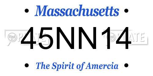 45NN14 Massachusetts License Plate