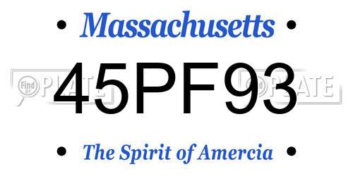 45PF93 Massachusetts License Plate