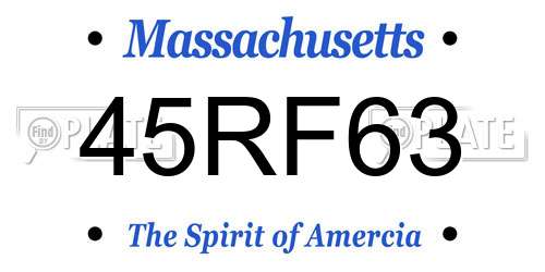 45RF63 Massachusetts License Plate