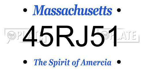 45RJ51 Massachusetts License Plate