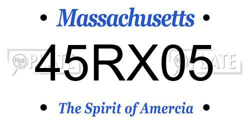 45RX05 Massachusetts License Plate