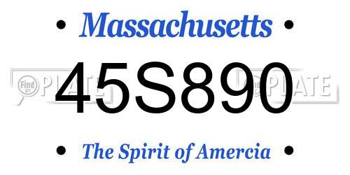 45S890 Massachusetts License Plate