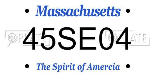 45SE04 Massachusetts License Plate