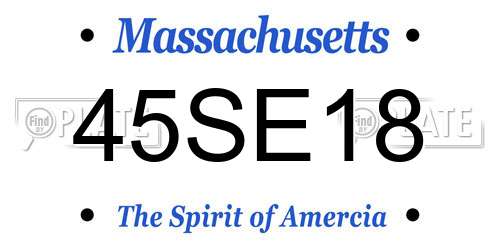 45SE18 Massachusetts License Plate