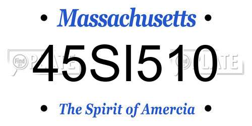 45SI510 Massachusetts License Plate