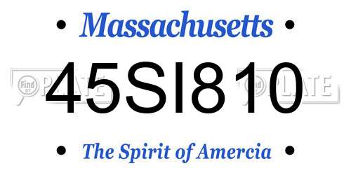 45SI810 Massachusetts License Plate