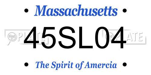 45SL04 Massachusetts License Plate