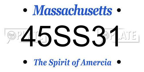 45SS31 Massachusetts License Plate