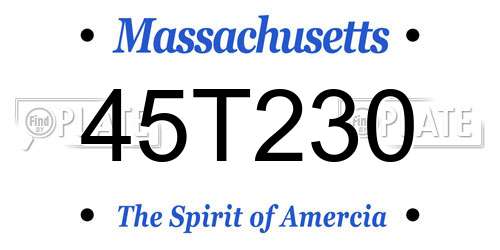 45T230 Massachusetts License Plate