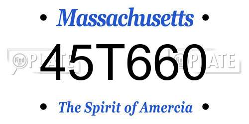 45T660 Massachusetts License Plate