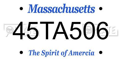 45TA506 Massachusetts License Plate
