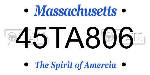 45TA806 Massachusetts License Plate