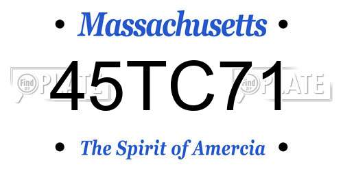 45TC71 Massachusetts License Plate