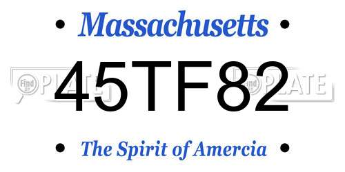 45TF82 Massachusetts License Plate