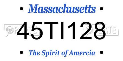 45TI128 Massachusetts License Plate