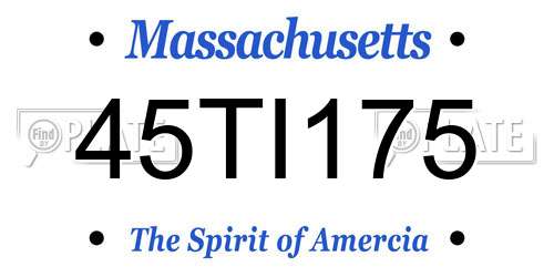 45TI175 Massachusetts License Plate