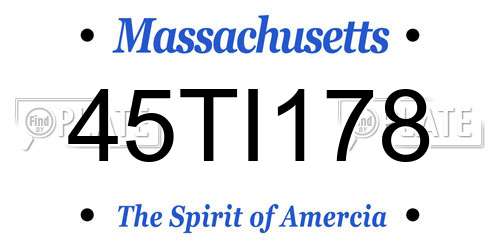 45TI178 Massachusetts License Plate