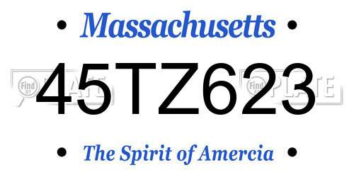 45TZ623 Massachusetts License Plate
