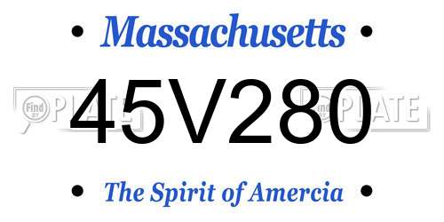 45V280 Massachusetts License Plate