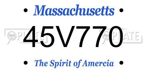 45V770 Massachusetts License Plate