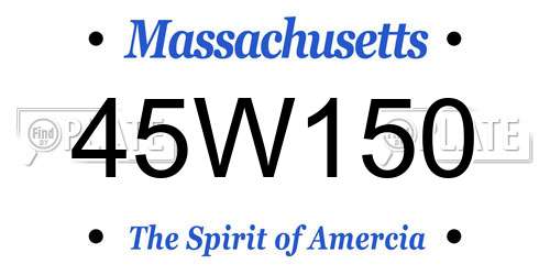 45W150 Massachusetts License Plate