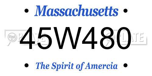 45W480 Massachusetts License Plate