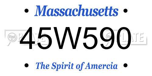 45W590 Massachusetts License Plate