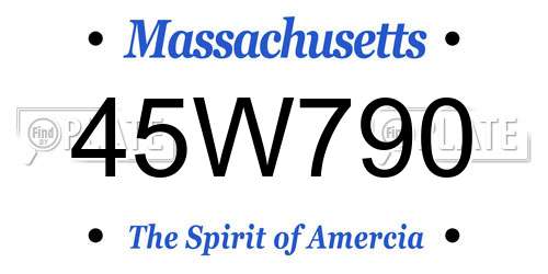 45W790 Massachusetts License Plate