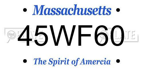45WF60 Massachusetts License Plate