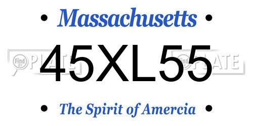 45XL55 Massachusetts License Plate