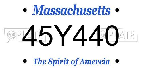 45Y440 Massachusetts License Plate