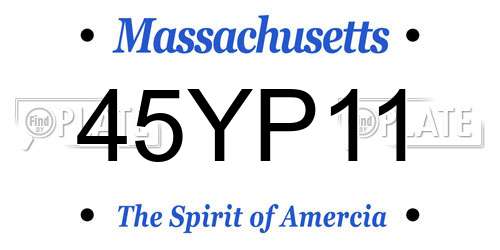 45YP11 Massachusetts License Plate
