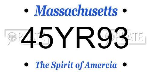 45YR93 Massachusetts License Plate