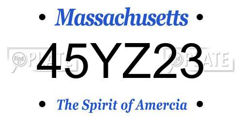 45YZ23 Massachusetts License Plate