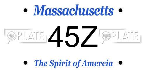 45Z Massachusetts License Plate