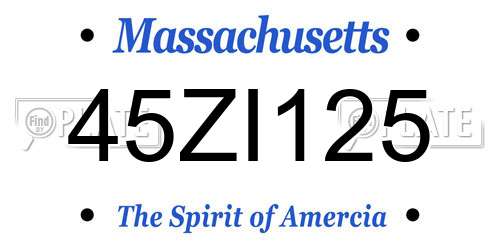 45ZI125 Massachusetts License Plate