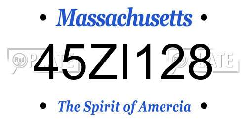 45ZI128 Massachusetts License Plate