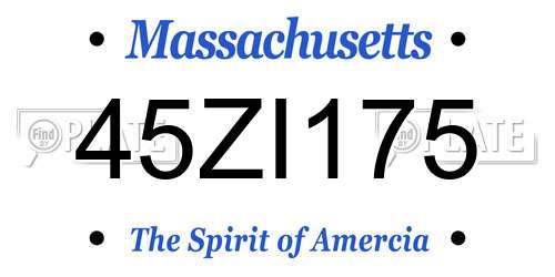 45ZI175 Massachusetts License Plate