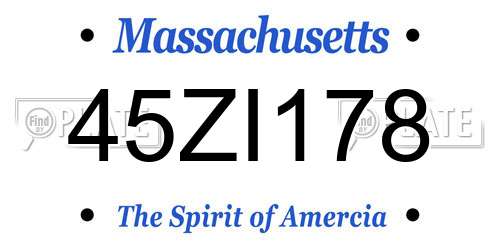 45ZI178 Massachusetts License Plate