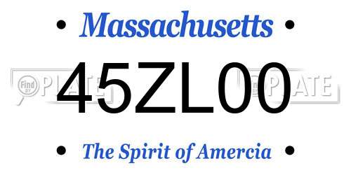 45ZL00 Massachusetts License Plate