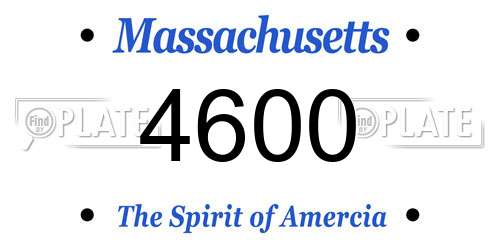 4600 Massachusetts License Plate