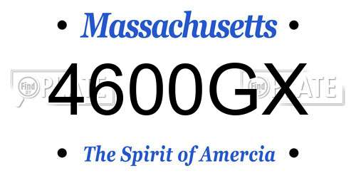 4600GX Massachusetts License Plate