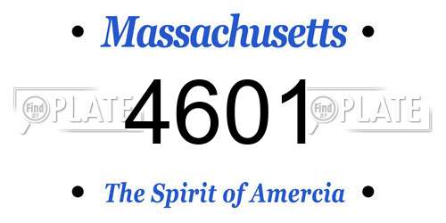 4601 Massachusetts License Plate